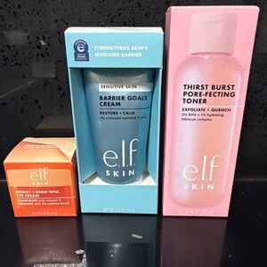NEW e.l.f. SKIN Bright Brew-Tiful Eye Cream, Barrier Cream & Pore-Fecting Toner